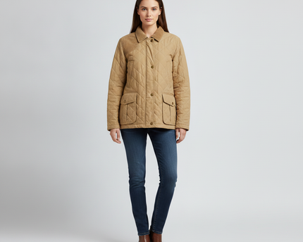 Ralph Lauren Tan Quilted Utility Shooting Jacket