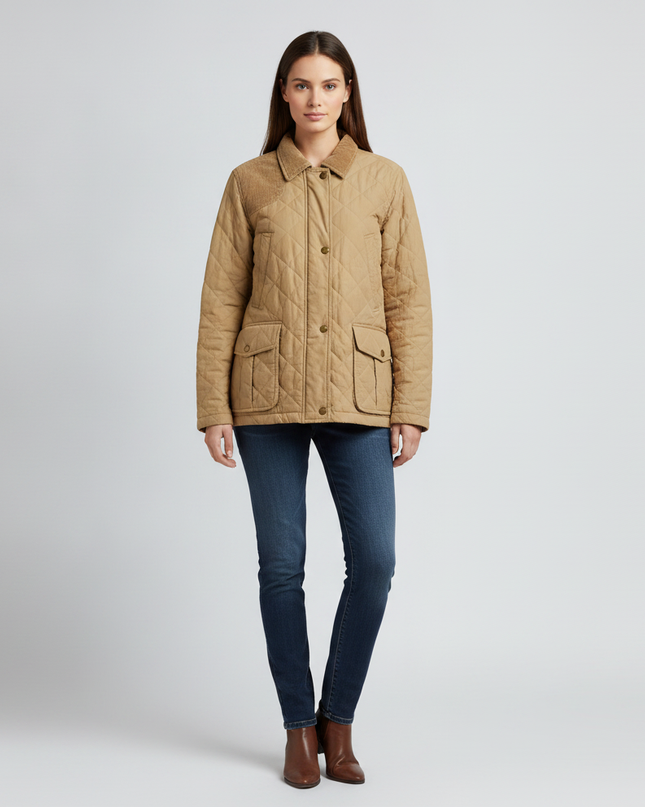 Ralph Lauren Tan Quilted Utility Shooting Jacket