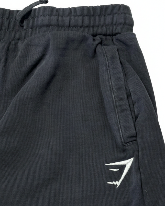 Gymshark Crest Black Tapered Workout Joggers Sweatpants