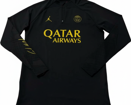 Jordan x PSG 2023/24 Fourth Strike  Black & Tour Yellow Dri-FIT Drill Top