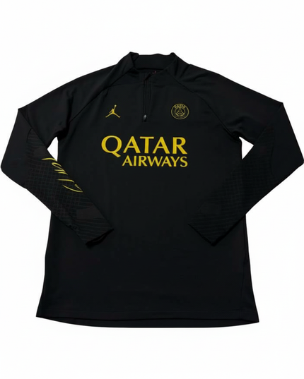 Jordan x PSG 2023/24 Fourth Strike  Black & Tour Yellow Dri-FIT Drill Top