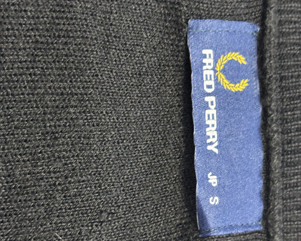 Fred Perry Black Classic V-Neck Button-Up Cardigan