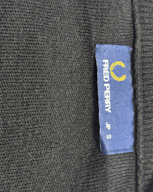 Fred Perry Black Classic V-Neck Button-Up Cardigan