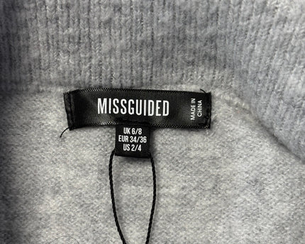 Missguided Heather Grey Knit Midi Skirt