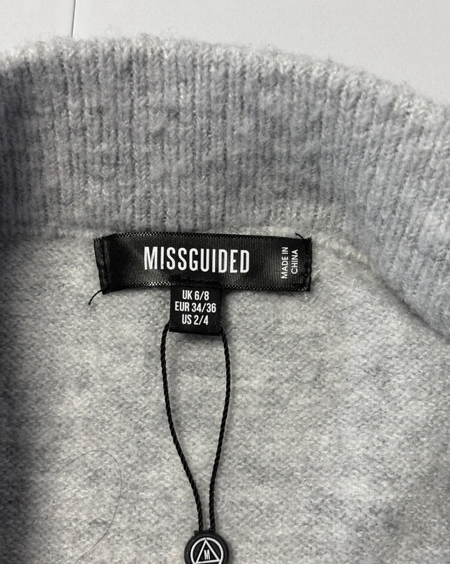 Missguided Heather Grey Knit Midi Skirt