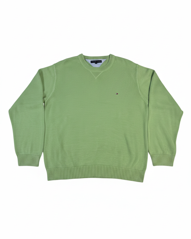 Tommy Hilfiger Classic Green Crewneck Knit Sweater