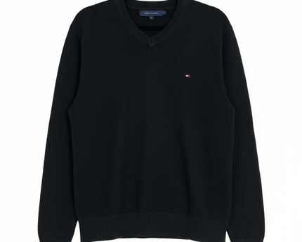 Tommy Hilfiger Black Premium Cotton Crewneck Sweater
