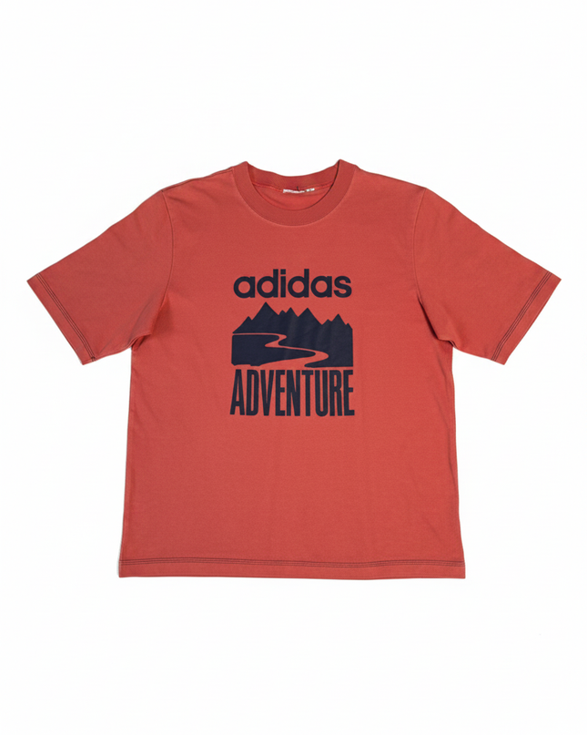 Adidas Red Adventure Mountain Graphic Tee