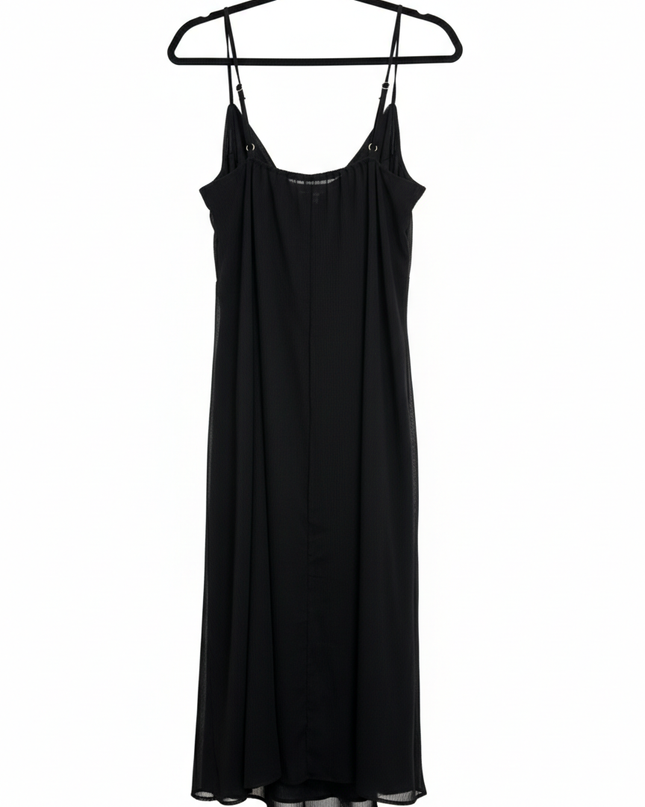 TRENDYOL Black Cowl Neck Slip Midi Dress
