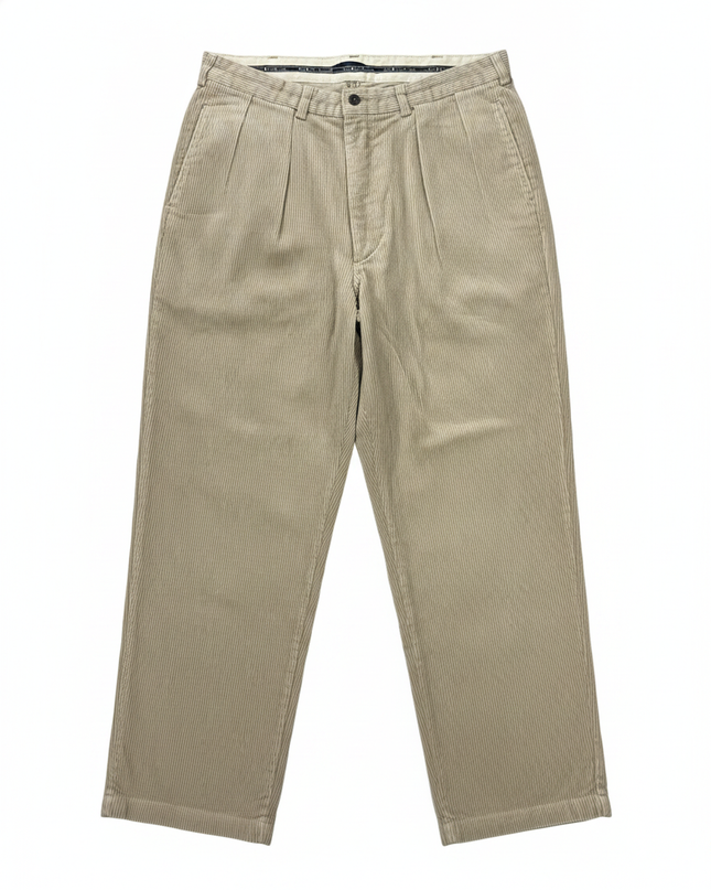 Polo Ralph Lauren Beige Pleated Corduroy Pants