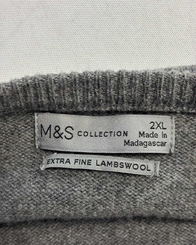 M&S Collection Grey Extra Fine Lambswool Sweater