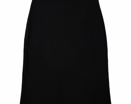 GUESS Black Ribbed Bodycon with Logo Waistband Midi Skirt