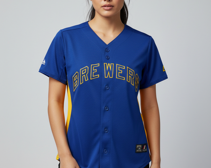 Majestic Blue Milwaukee Brewers Cooperstown Collection Baseball Jersey