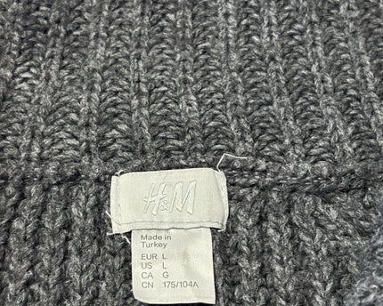 H&M Grey Chunky Knit Short Sleeve Button-Up Cardigan