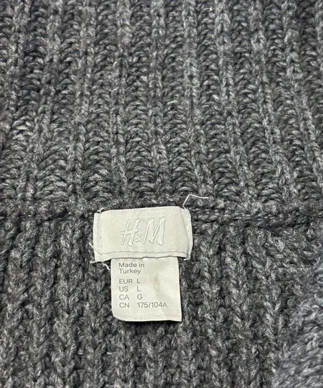 H&M Grey Chunky Knit Short Sleeve Button-Up Cardigan