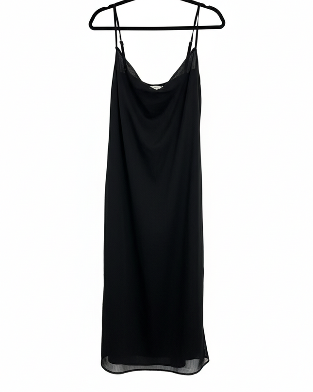 TRENDYOL Black Cowl Neck Slip Midi Dress