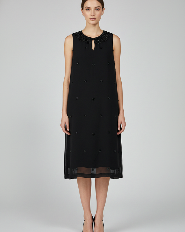 The Collection Debenhams Black Embellished Sleeveless Shift Dress