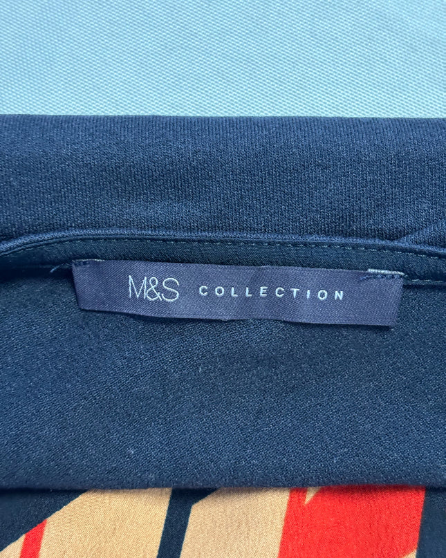 M&S Collection Red Mix Geometric Print Mixed-Media Top