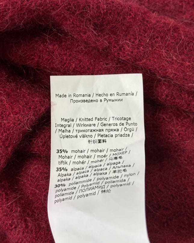 MaxMara Leisure Maroon Mohair and Alpaca Blend Belted Cardigan