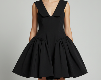House of CB Black Off-Shoulder Voluminous Mini Dress