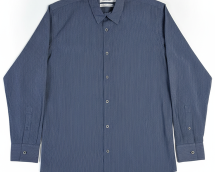 Calvin Klein Blue Pinstripe Slim Fit Dress Shirt