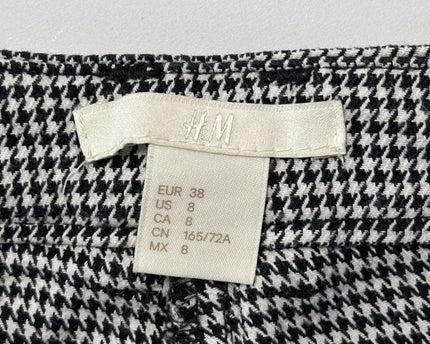 H&M Black/White Houndstooth Tailored Slim-Fit Pants