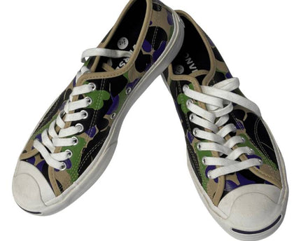 Converse Jack Purcell Multicolor Camo Heart Print Leather Sneakers