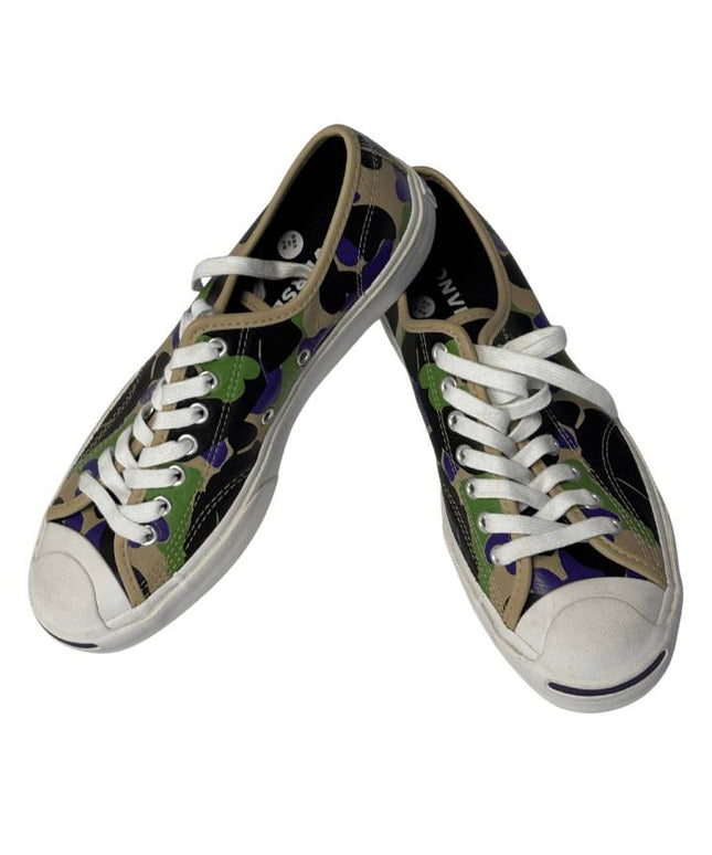 Converse Jack Purcell Multicolor Camo Heart Print Leather Sneakers