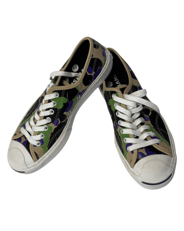 Converse Jack Purcell Multicolor Camo Heart Print Leather Sneakers