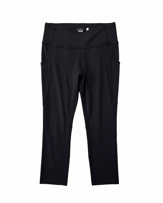 Lululemon Black Cropped Athletic Leggings with Side Pockets