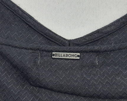 Billabong Black Textured Ruffle Hem Maxi Dress