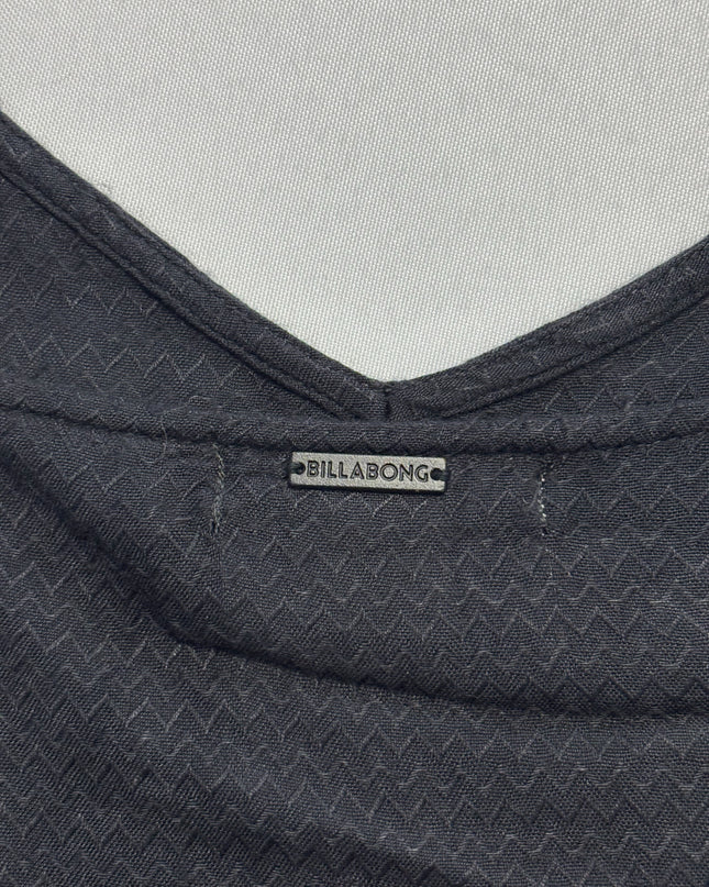 Billabong Black Textured Ruffle Hem Maxi Dress