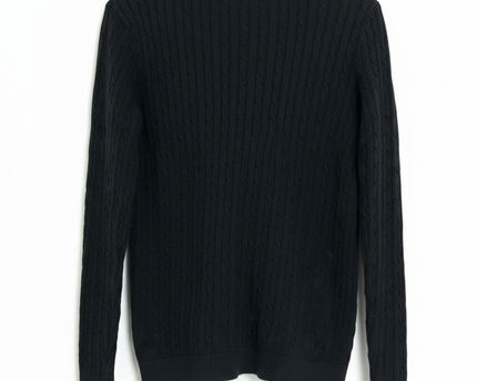 U.S. Polo Assn. Black V-Neck Cable Knit Sweater