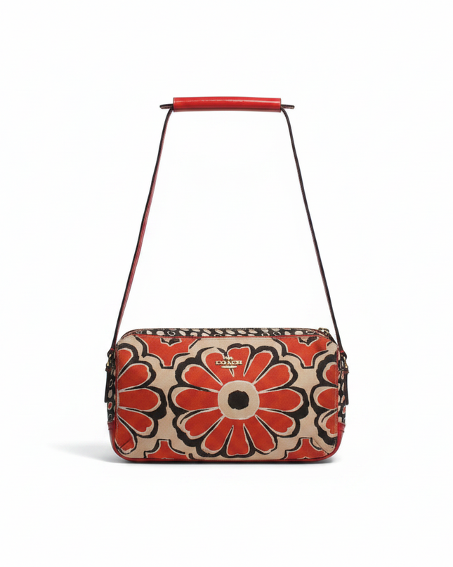 Coach Floral Print Red/Multicolor Crossbody Bag