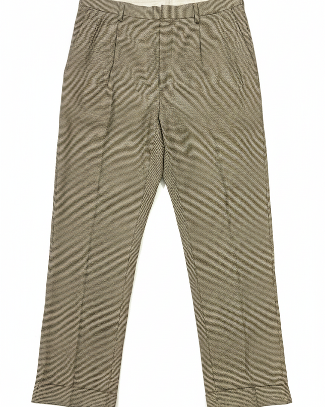 Polo by Ralph Lauren Brown Micro-Check Pleated Cotton Pants