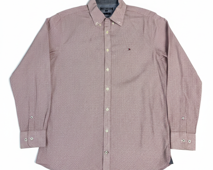 Tommy Hilfiger Maroon Patterned New York Fit Button-Down Shirt