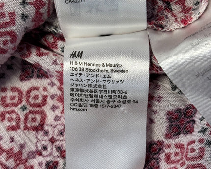 H&M Red/White/Black Patterned Boho Mini Dress