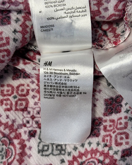 H&M Red/White/Black Patterned Boho Mini Dress