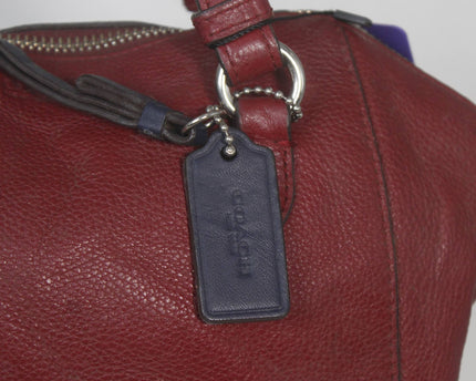 Coach Red Pebbled Leather Satchel Handbag