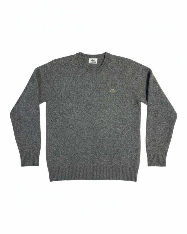 Lacoste Grey Pure New Wool Crewneck Sweater