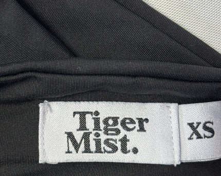 Tiger Mist Black Buckle Strap Grommet Crop Top