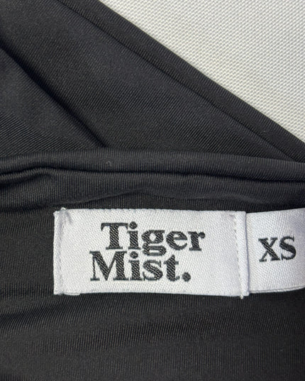 Tiger Mist Black Buckle Strap Grommet Crop Top