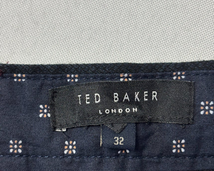 Ted Baker Navy Blue Textured Chino Pants