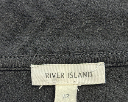 River Island Black V-Neck Belted Tunic Top