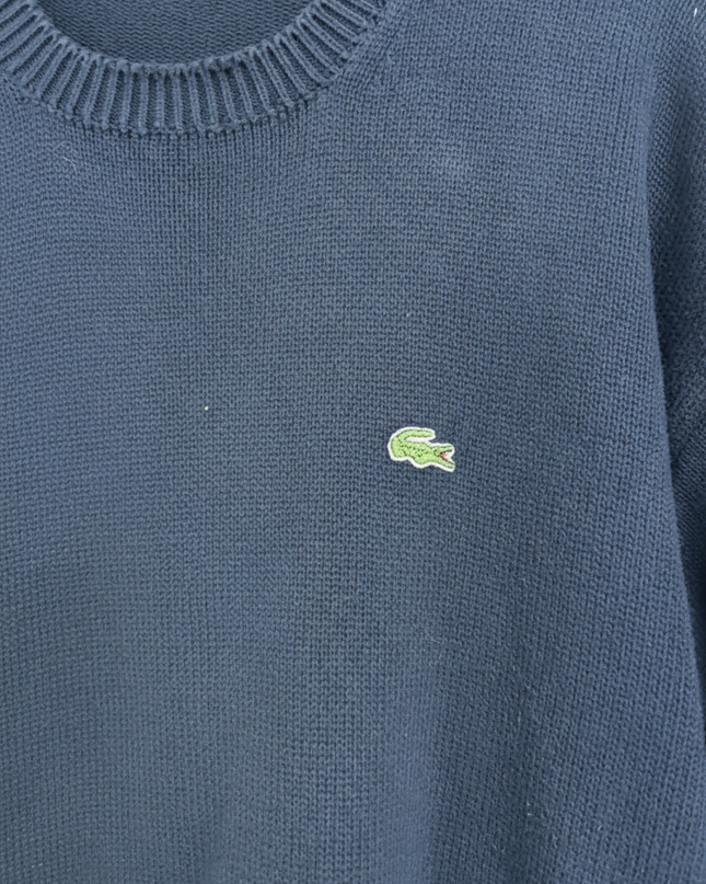 Lacoste Navy Blue Cotton Crewneck Sweater