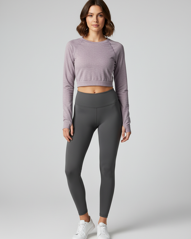 Gymshark Purple Long Sleeve Seamless Crop Top