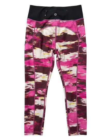 Lululemon Vibrant Abstract Print Ruched Ankle Leggings
