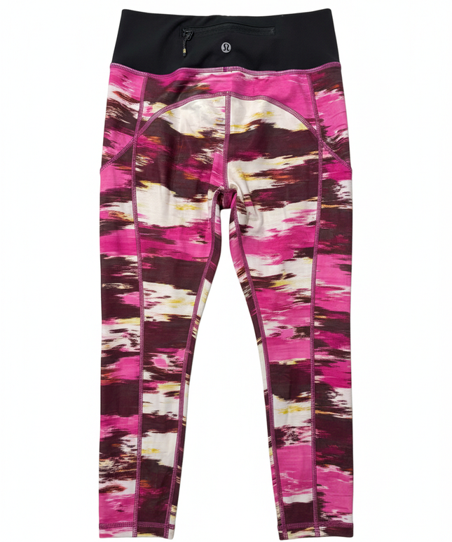 Lululemon Vibrant Abstract Print Ruched Ankle Leggings