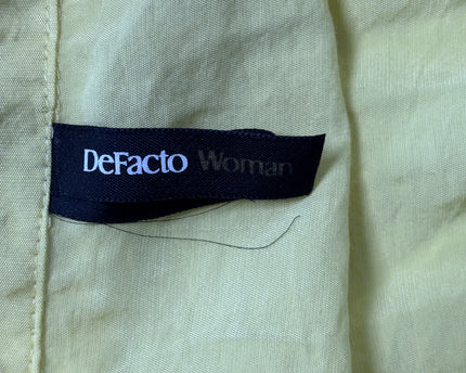 DeFacto Yellow Quarter-Zip Long Sleeve Tunic Dress
