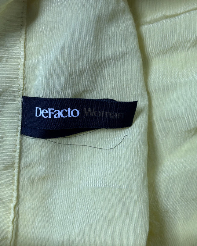 DeFacto Yellow Quarter-Zip Long Sleeve Tunic Dress